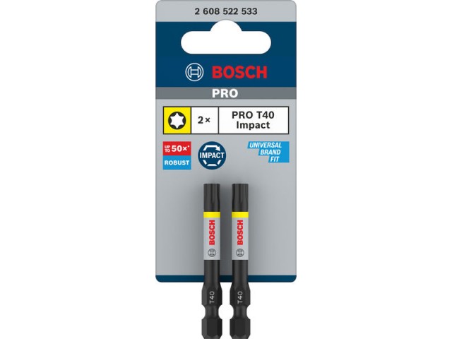 Nastavek Bosch PRO Torx Impact, T40, 55 mm, Pakiranje: 2 kosa, 2608522533